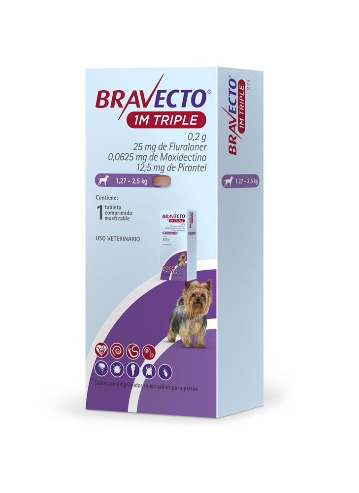 Bravecto 1M Triple (25mg / 1.27-2.5Kg)